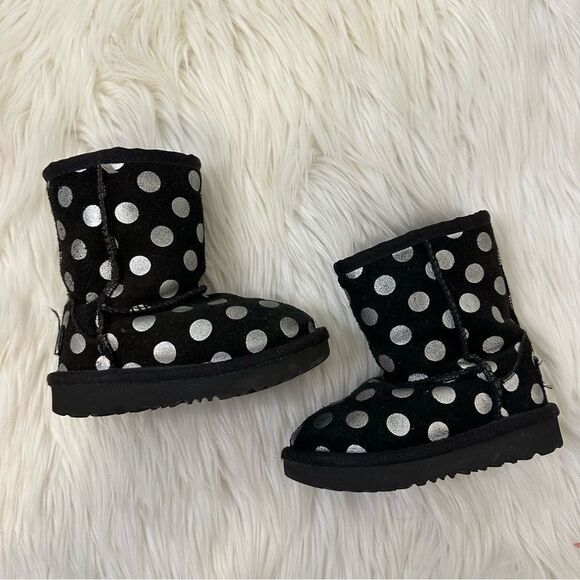[Ugg] Black and Silver Polka dot boots - Size 6C - Picture 1 of 6